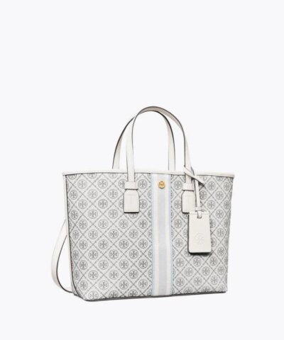 Tory Burch T Monogram Coated Canvas Small Tote Bag
