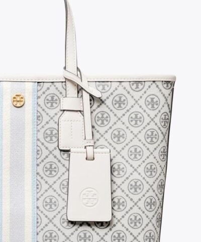 Tory Burch T Monogram Coated Canvas Small Tote Bag