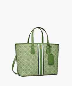 Tory Burch T Monogram Coated Canvas Small Tote Bag