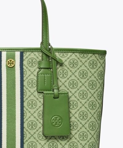 Tory Burch T Monogram Coated Canvas Small Tote Bag