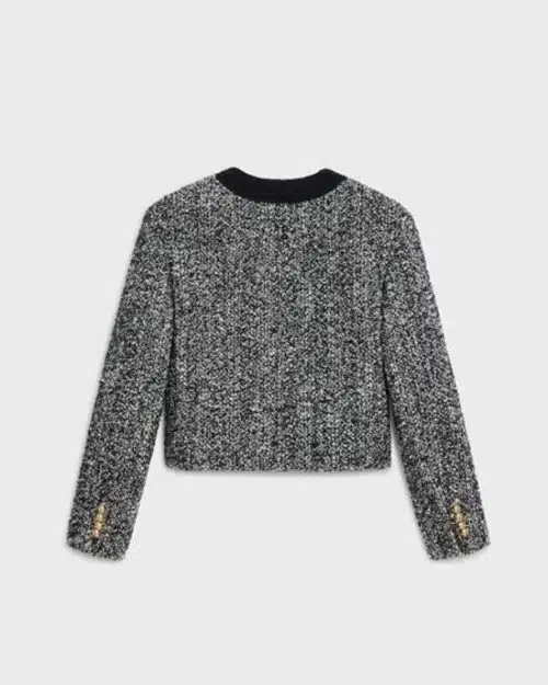 Celine "Chasseur" Jacket In Bouclé Tweed Noir/Craie