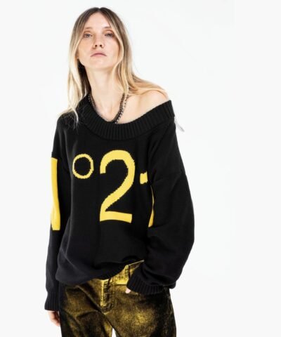 N°21 Off-Shoulder Logo Sweater