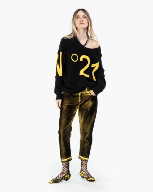 N°21 Off-Shoulder Logo Sweater