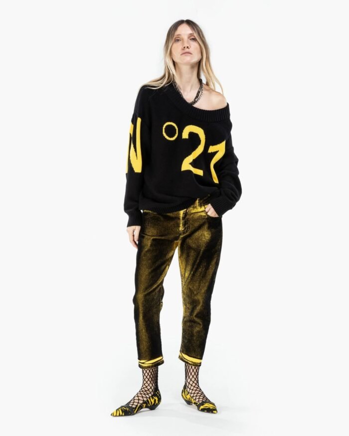 N°21 Off-Shoulder Logo Sweater