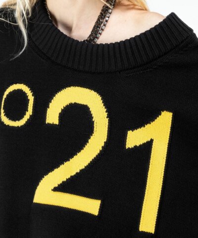 N°21 Off-Shoulder Logo Sweater