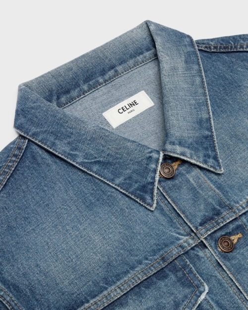 Celine Trucker Jacket With Bandana Lining In Union Wash