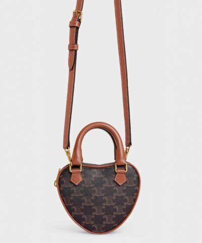 Celine Medium Heart In Triomphe Canvas And Calfskin Shoulder Bag