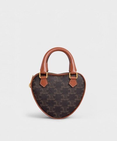 Celine Medium Heart In Triomphe Canvas And Calfskin Shoulder Bag