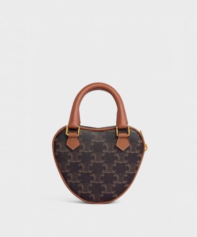 Celine Medium Heart In Triomphe Canvas And Calfskin Shoulder Bag