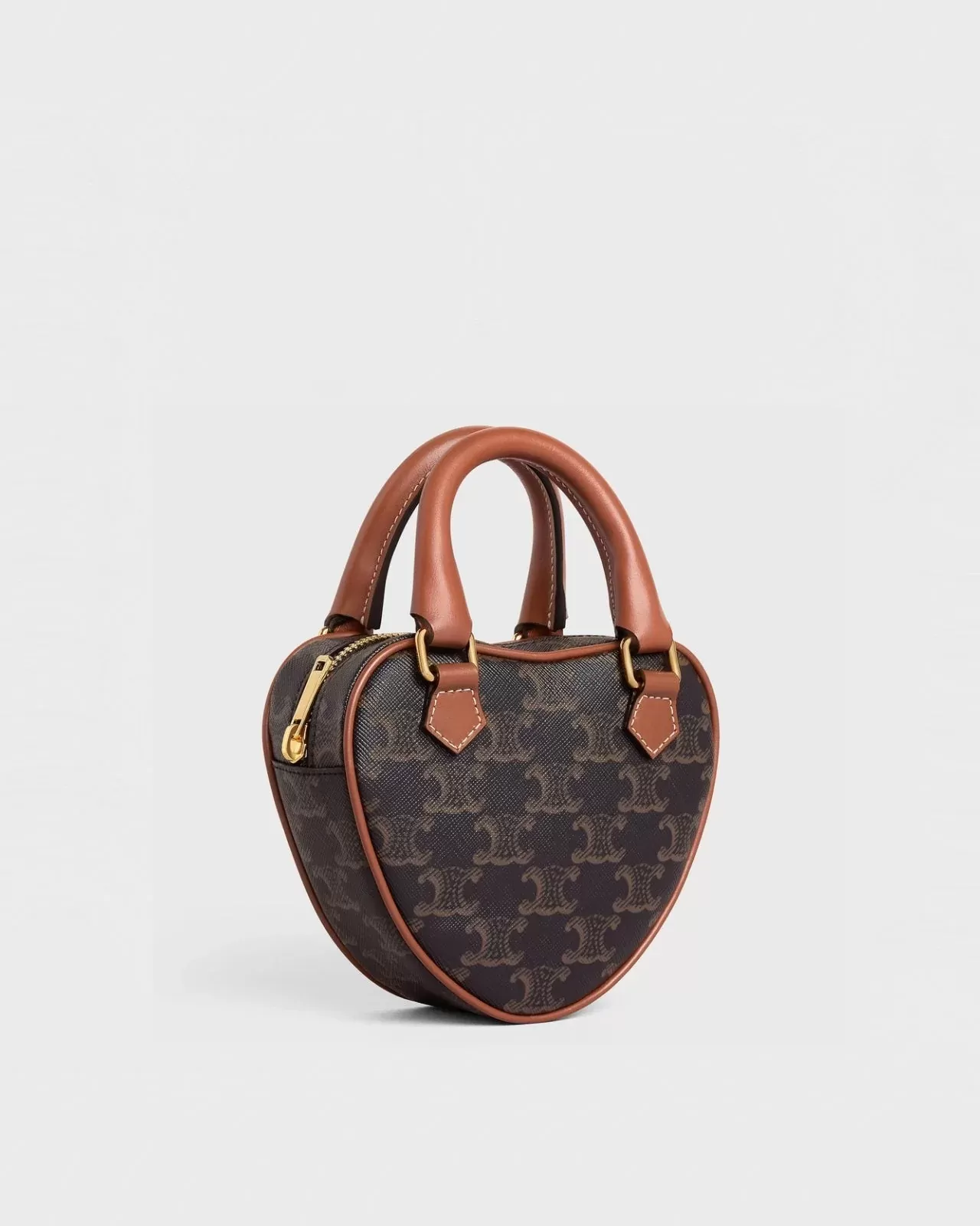 Celine Medium Heart In Triomphe Canvas And Calfskin Shoulder Bag