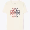Tory Burch Embroidered Color-Block Logo T-Shirt