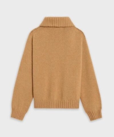 Celine Open-Collar Sweater With Signature In Seamless Cashmere
