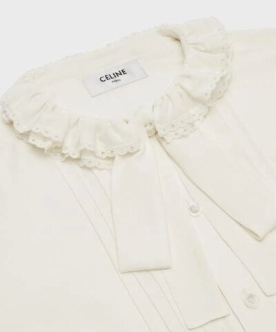 Celine Loose Shirt In Broderie Anglaise