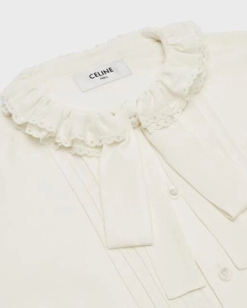 Celine Loose Shirt In Broderie Anglaise