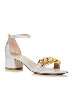 Stuart Weitzman Amelina 50mm Chain-Link Sandals, White