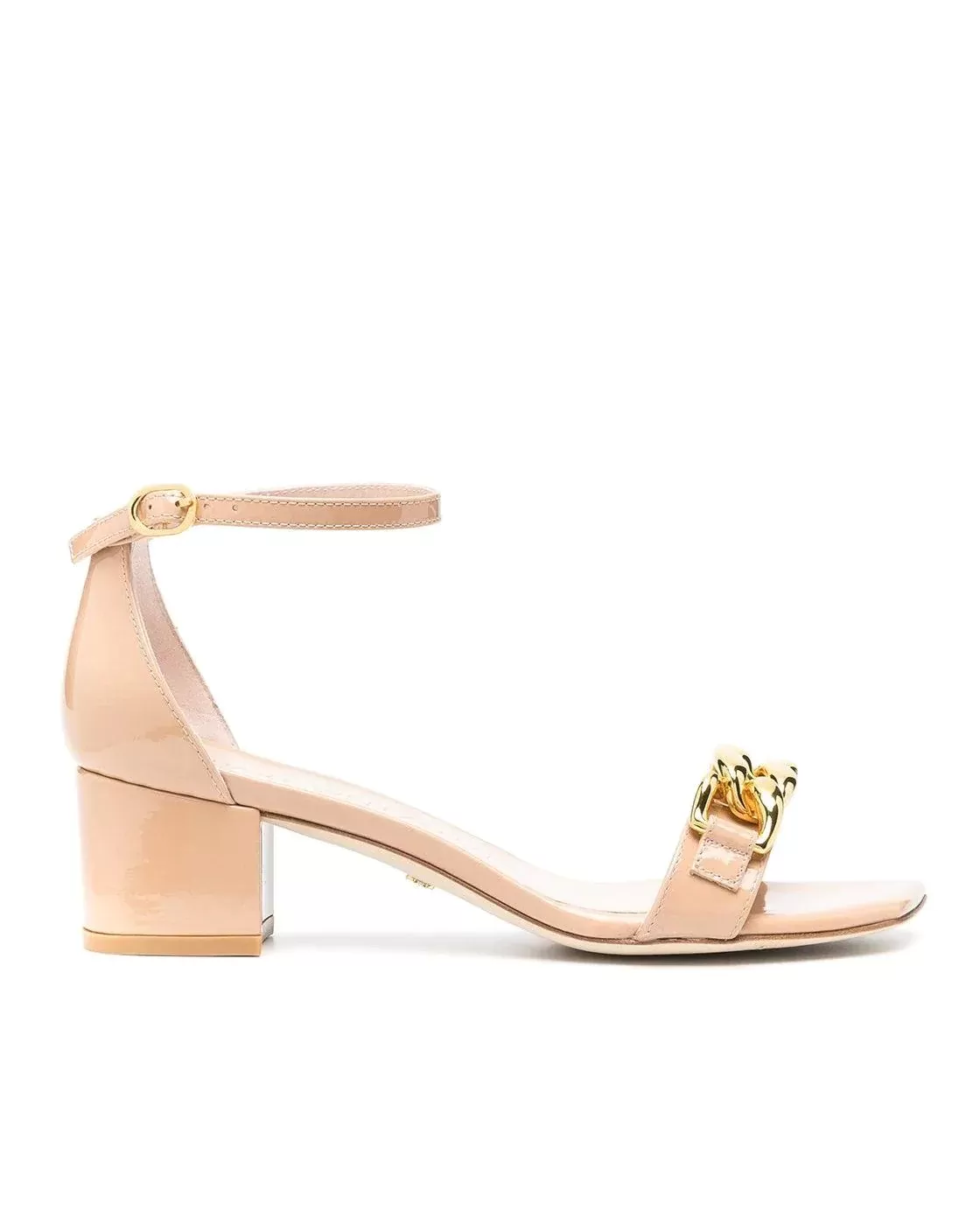 Stuart Weitzman Amelina 50mm Chain-Link Sandals, Nude