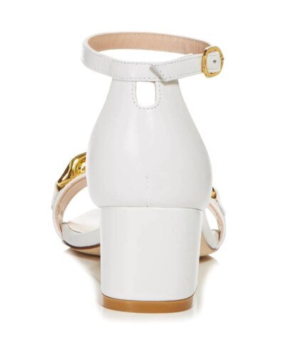 Stuart Weitzman Amelina 50mm Chain-Link Sandals, White