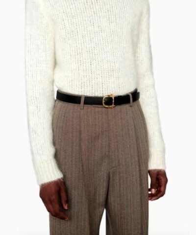 Gucci Thin Belt With Horsebit Buckle, Black