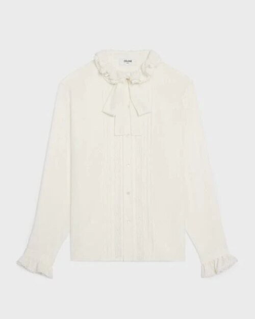 Celine Loose Shirt In Broderie Anglaise