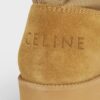 Celine Outdoor Lace Up Boot In Suede Calfskin & Nylon Tan
