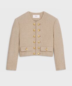 Celine "Chasseur" Jacket In Braided Bouclé Tweed Corde