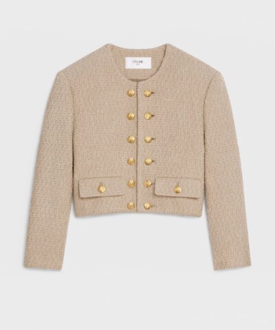 Celine "Chasseur" Jacket In Braided Bouclé Tweed Corde