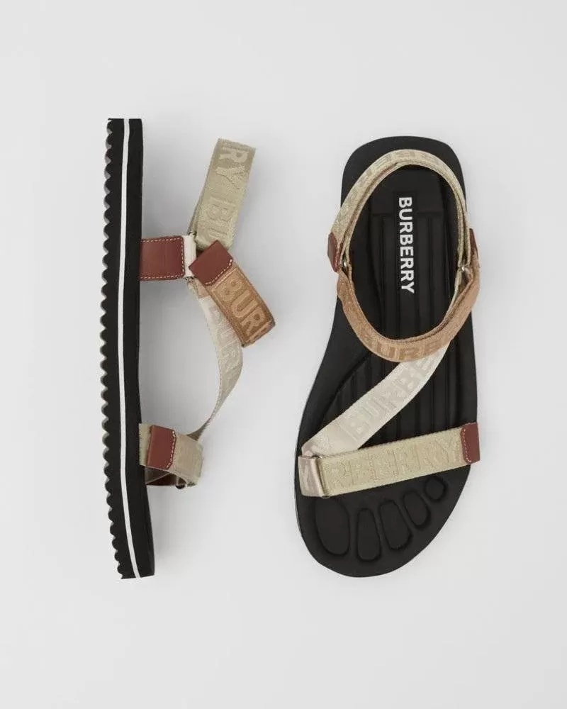 Burberry Patterson Colorblock Logo Sport Sandals