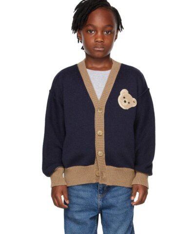 Palm Angels Kids Teddy Bear Detailed Cardigan