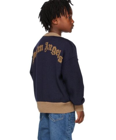Palm Angels Kids Teddy Bear Detailed Cardigan