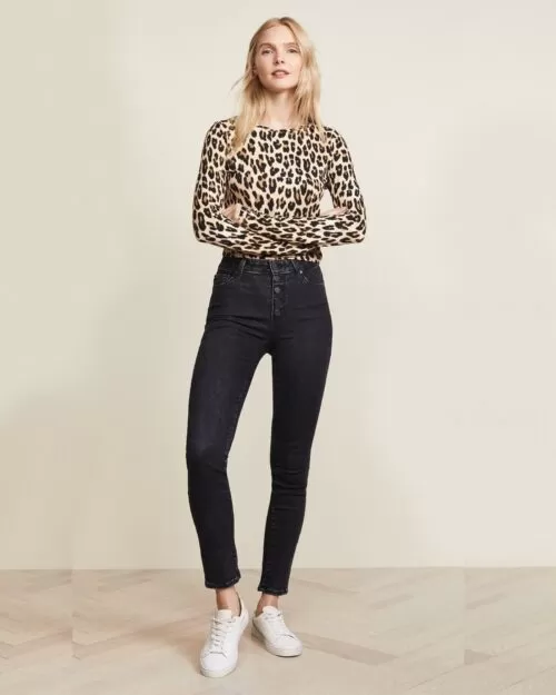 Paige Hoxton Ankle Peg Exposed Button Fly Jeans