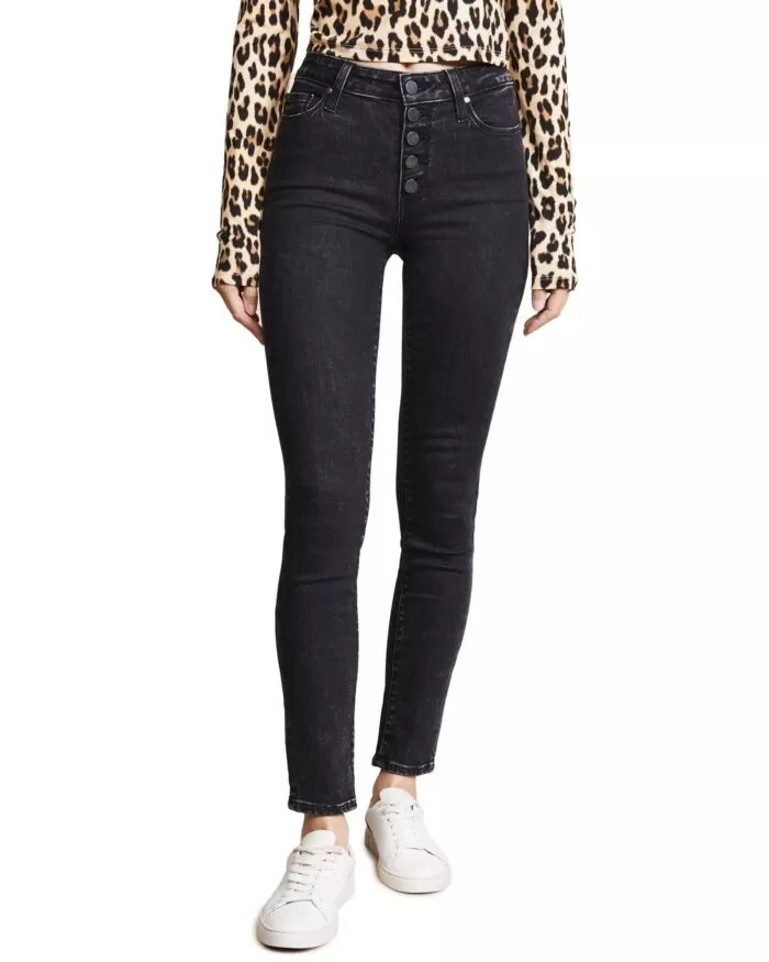 Paige Hoxton Ankle Peg Exposed Button Fly Jeans