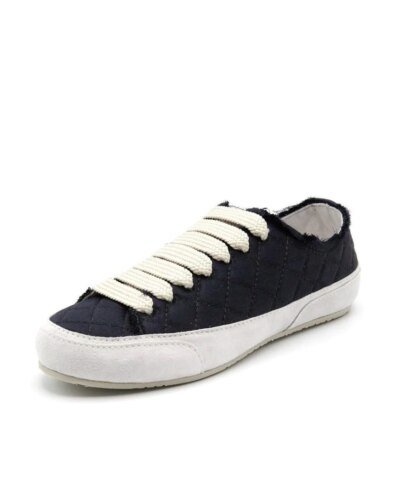 Pedro Garcia Pris 'Trapunto' Satin Sneaker, Midnight Satin