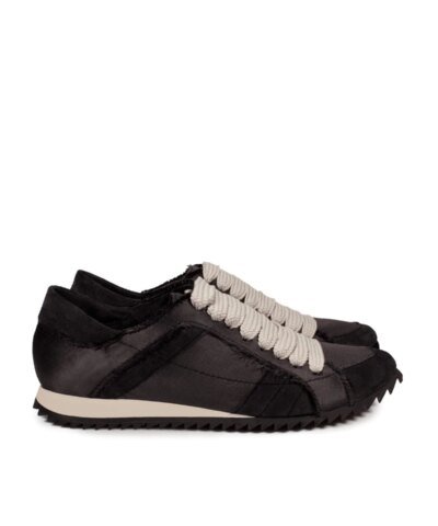 Pedro Garcia Cristina Frayed Satin Trainer