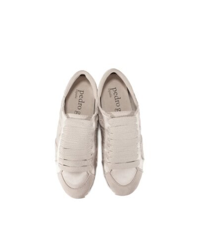 Pedro Garcia Cristina Frayed Satin Trainer