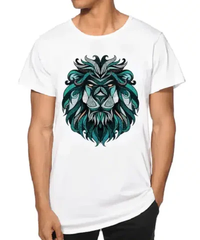 Men's Green Lion 3D Print T-Shirt