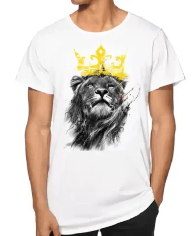 Men's Summer Crown Lion 3D Print T-shirt