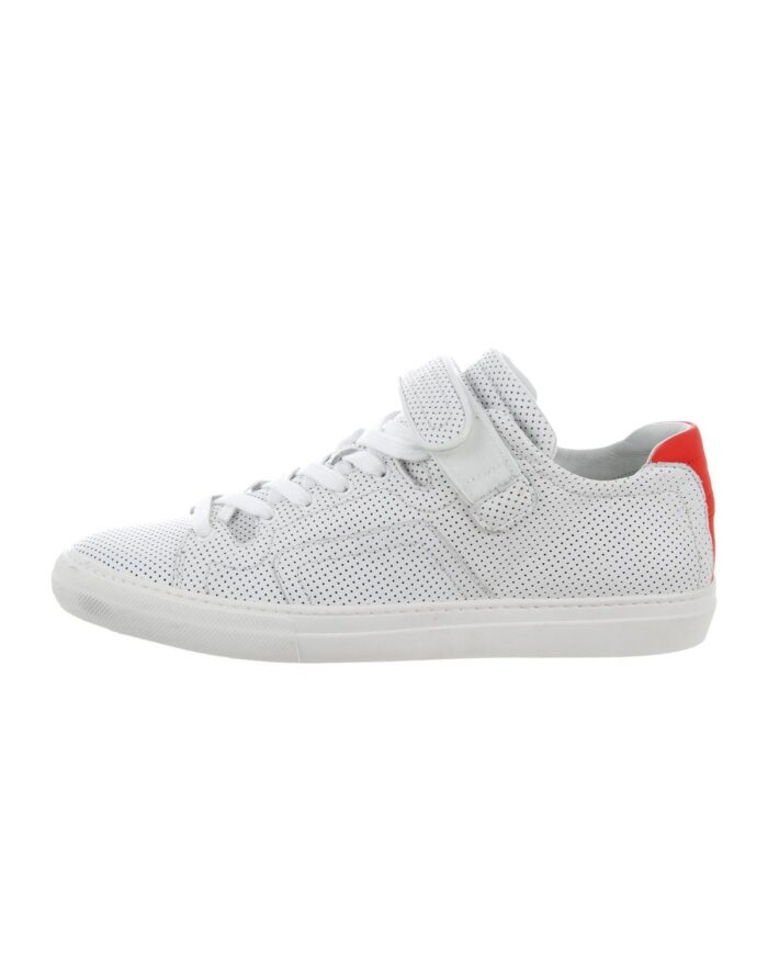 Pierre Hardy Men's White Perforated Leather Low-top Sneakers