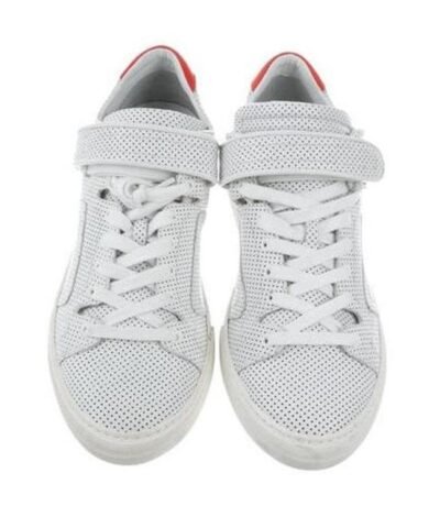 Pierre Hardy Men's White Perforated Leather Low-top Sneakers