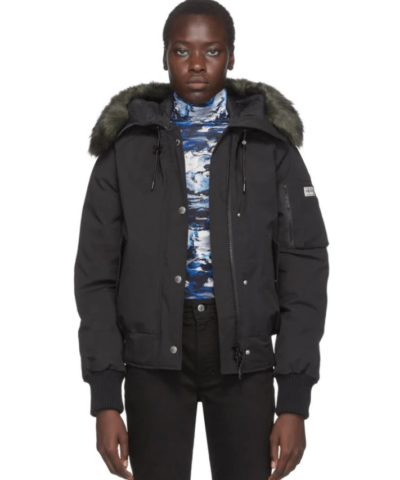 Kenzo Black Down Faux-fur Hooded Jacket
