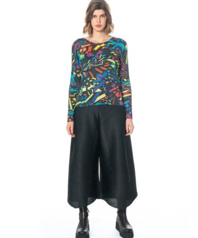 Pleats Please Issey Miyake Confetti Graphic-Print Woven Top