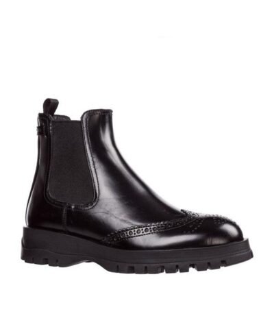 Prada Leather Ankle Boots Booties Brogue