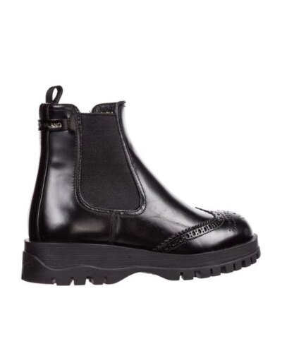 Prada Leather Ankle Boots Booties Brogue