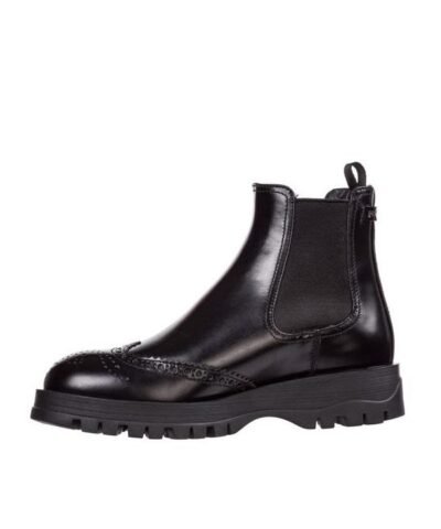 Prada Leather Ankle Boots Booties Brogue