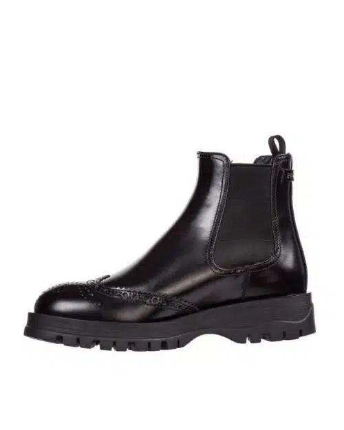 Prada Leather Ankle Boots Booties Brogue