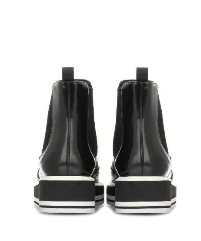 Prada Micro-Sole Wing-Tip Chelsea Boot, Black (Nero)