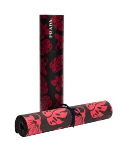 Prada Red Flowers Yoga Mat