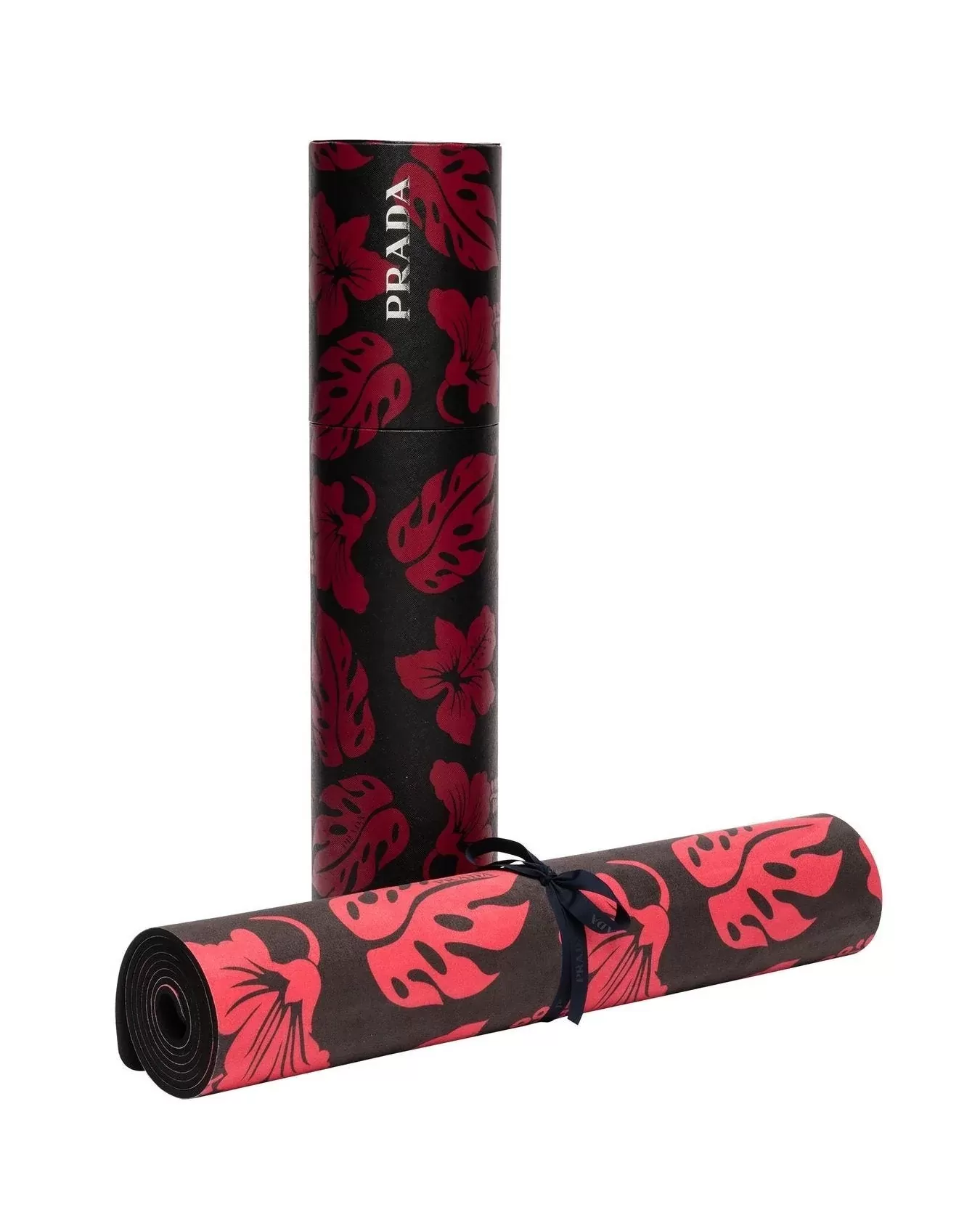 Prada Red Flowers Yoga Mat