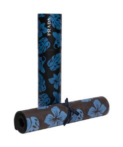 Prada Blue Flowers Yoga Mat