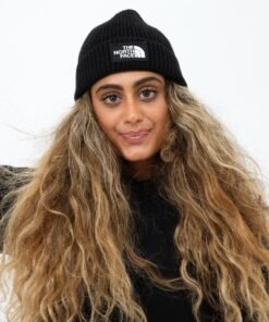 The North Face Logo Box Cuffed Beanie In Navy