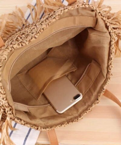 Women's Spike Paper Rattan Shoulder Bags